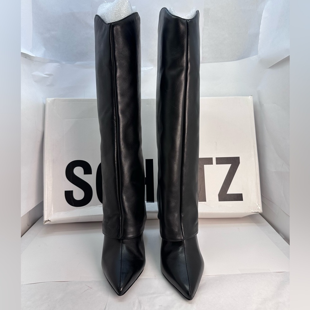 New Schutz Maryana High Boot in Black knee high leather heel stiletto boots - Picture 3 of 11